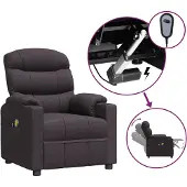 vidaXL Massagesessel Elektrisch Dunkelbraun Stoff