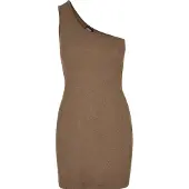 Urban Classics A-Linien-Kleid "Damen Ladies Rib One Shoulder Dress" 1 tlg.