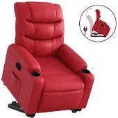 Syfax Relaxsessel mit Aufstehhilfe Rot Kunstleder
