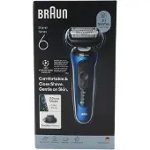 Braun Series 6 62-B1200S, Folienschaber, Blau, Edelstahl, Tasten, Akku, Lithium-Ion (Li-Ion)
