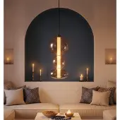Nova Luce LED Pendelleuchte Bally dimmbar 20W warmweiss 3000K Rauchgrau Schwarz Glas Metall Ø20cm 9030555
