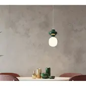 Nova Luce Pendelleuchte Clio E14 Jaspis Weiß Opal Glas Metall Ø18x198cm 9009107
