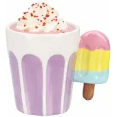 MamboCat Kaffeebecher Eis lila 250ml Dolomite 3D Henkel Milchshake Smoothie Eisbecher