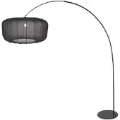 Steinhauer Schwarze Bogenlampe Curve mit schwarzem Farbton Ø60 cm