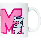 Pricenet becher BT21 Mang junior 300 ml Keramik weiß/rosa