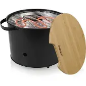 Princess Charcoal BBQ - 112240 Hybrid Bucket Barbecue - Elektrischer BBQ - Kann mit und ohne Holzkohle verwendet werden - Park Barbecue - 1400W - Durchmesser 32cm - mit Servierplatte - bbq Zubehör