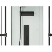 Vente-unique Duschbadewanne 150 x 75 x 215 cm Profile schwarz 100 Mikrodüsen und 6 große Düsen DARIA II