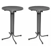Beautissu STEHTISCH Bellini Ø60xH110cm Grau (2tlg)