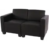 Mendler Modular 2-Sitzer Sofa Couch Moncalieri, Kunstleder schwarz