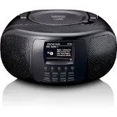 Lenco SCD-6000BK - Tragbares Internetradio mit DAB+/FM, Bluetooth, CD-Player und großem LCD-Farbdisplay - Schwarz