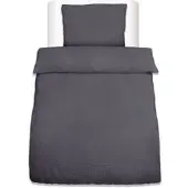 Beautissu BETTWÄSCHE Meline 155/220 cm + Kissenbezug 80/80 cm Anthrazit Seersucker