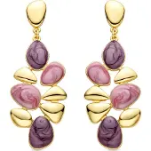 Luxenter Ohrringe aus violettem Harz mit 18 Karat Gelbgold-Finish – Nortul