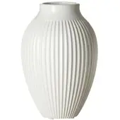 Ritzenhoff & Breker Tischvase "Vase Alsta, 13/13/19 cm, Weiß, Grau oder Beige, bauchige Vase", weiß, B:13cm H:19cm T:13cm Ø:13cm, Steingut, Vasen, Tischvase, mit feiner Rillenstruktur