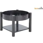 FARM COOK copy of Gartenkamin SOLAFA mit Holzablage aus Stahl