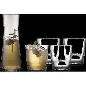 Lyngby Glas Karaffe-Set Glas Lissabon Clear 1 L (5-Stück)
