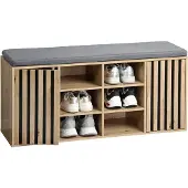 Kesper Schuhbank "Schuhschrank mit Sitzkissen", braun, B:109cm H:48cm T:29,5cm, FSC-zertifizierter Holzwerkstoff, Sitzbänke, Schuhbank, grifflos, Sitzkissen abnehmbar und waschbar