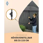 FARE Sonnenschirm 8185 M, rund, Ø 180cm, grau, neigbar, höhenverstellbar