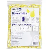 Honeywell HOWARD LEIGHT Gehörschutzstöpsel Bilsom 303S, EN 352-2, SNR 32 dB, Nachfüllpack 200 Paar, Polyurethan weiß/gelb