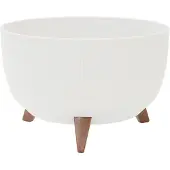 Siena Garden Pflanzgefässe OSLO STRIPE weiss Steifenoptik, 40 x 20,5 cm Kunststoff auf Füssen mit Einsatz