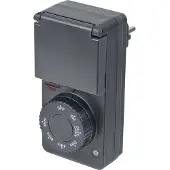 Brennenstuhl 1506120, Täglicher Timer, Schwarz, Drehregler, IP44, 91 mm, 62 mm