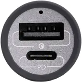Akyga AK-CH-26 USB Ladegerät 100 W 1x USB-C, 1x USB-A QC 3.0, USB PD 3.0 Grau KFZ, LKW GaN, Schnellladegerät, Auto, Zigarettenanzünder, Anthrazit