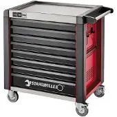 Stahlwille Werkstattwagen 98/8 PRO 8 Schubl. 651 x 1001 x 1020 mm rot, RAL 3020; schwarz, RAL 9005