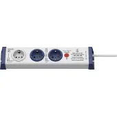 InterBaer 8110-002.01 Steckdosenleiste 3fach Weiss, Blau Schutzkontakt 1 St.