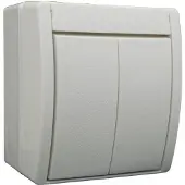 Busch-Jaeger 2601/5 W-54, 2P, Weiß, 250 V, 10 A, 74 mm, 55 mm