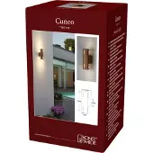 Konstsmide 7365-752 Cuneo Wandleuchte | rostfarben | Outdoor | E27 Fassung | ohne Leuchtmittel | 8 x 12,5 x 25 cm | opales Kunststoffglas, Aluminium
