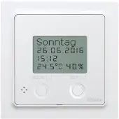 Eltako 30055805 Funk-Uhren-Thermo-Hygrostat mit Display, reinweiß glänzend FUTH55ED/230V-wg
