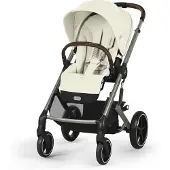 Cybex BALIOS S Lux Kombiwagen inkl. Beemoo Route i-Size & Basis, Seashell Beige/Black Stone, Kinderwagen, 2 in 1