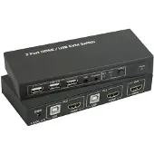 Speaka Professional Professional 2 porte KVM-omskifter HDMI USB 1920 x 1080 Pixel, 3840 x 2160 Pixel