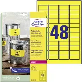 Avery Zweckform Wetterfeste Folien-Etiketten L6103-20, 45,7 x 21,2 mm, permanent, gelb