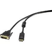 Renkforce DisplayPort / DVI Adapterkabel DisplayPort Stecker, DVI-D 24+1pol. Stecker 0.50 m Schwarz RF-3301148 schraubb