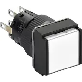Schneider Electric Electric XB6ECF1B2P Weißer Leuchtdrucktaster Ø 16, Unterputz, Doppeldruckentriegelung, 24 V, 2OC - 5 Stück