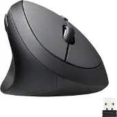 Perixx PERIMICE-719L, kleine ergonomische Maus, Linkshänder, schnurlos, schwarz