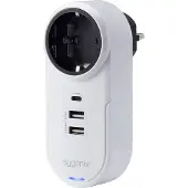 Sygonix SY-4512996 Zwischensteckdose mit USB Weiss