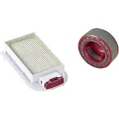 Severin 1x E12 Abluftfilter & 1x Motorschutzfilter ZB 7225 aus Kunststoff, rotweiß Staubsauger Zubehör Staubsauger Filter Staubsauger Motorfilter