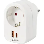 Sygonix SY-6713236 Zwischensteckdose mit USB Weiss