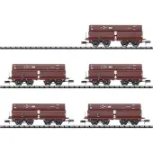 Minitrix aus T15013 N 5er-Set Selbstentladewagen Erz Iid der DRG