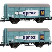 ARNOLD SBB 2-teiliges Set 2-achsiger gedeckter Güterwagen K4 APROZ Ep. III