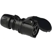 Pce 213-6ttx CEE-Kupplung 16A 3p 6h IP44/IP54 TT SHARK schwarz 2136ttx