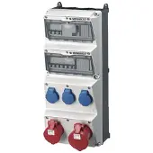 MENNEKES 940006, Typ F, 5P, Schrauben, Blau, Grau, Rot, Weiß, Kunststoff, IP44