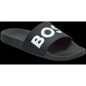 BOSS Eleganter Herrenpantoffel Schwarz: Bequeme Ciabatta mit Logodruck