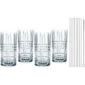 Nachtmann Feel Good Longdrinkglas 44,5 cl 4er-Pack + Strohhalm