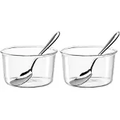 Leonardo Eisbecherglas mit Löffel Vetro 270ml (2 + 2-teilig)