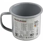 Fackelmann Tasse, hochwertige Emaille-Tasse, Kaffeetasse, bruchfester Becher, Teetasse fürs Büro oder Daheim, robuste Outdoor-Tasse, vielseitiger Trinkbecher (Farbe: Lichtgrau)