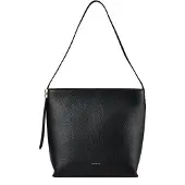 Coccinelle C-Me Lock Handtasche schwarz genarbtes Leder Zip