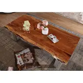 MASSIVMOEBEL24.DE MASSIVMOEBEL24 Couchtisch Akazie 150x70x45 walnuss lackiert FREEFORM 2 #12