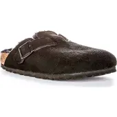 Birkenstock Unisex Boston Lammfell Wildleder Black Narrow-Schuhgröße 36